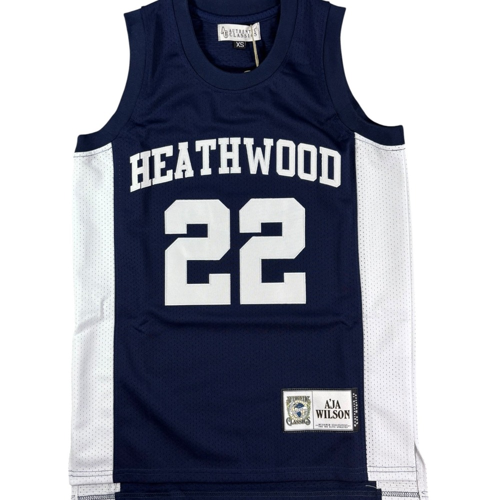 Authentic Classics A'ja Wilson Heathwood High School Jersey Navy Blue‎ XS New
